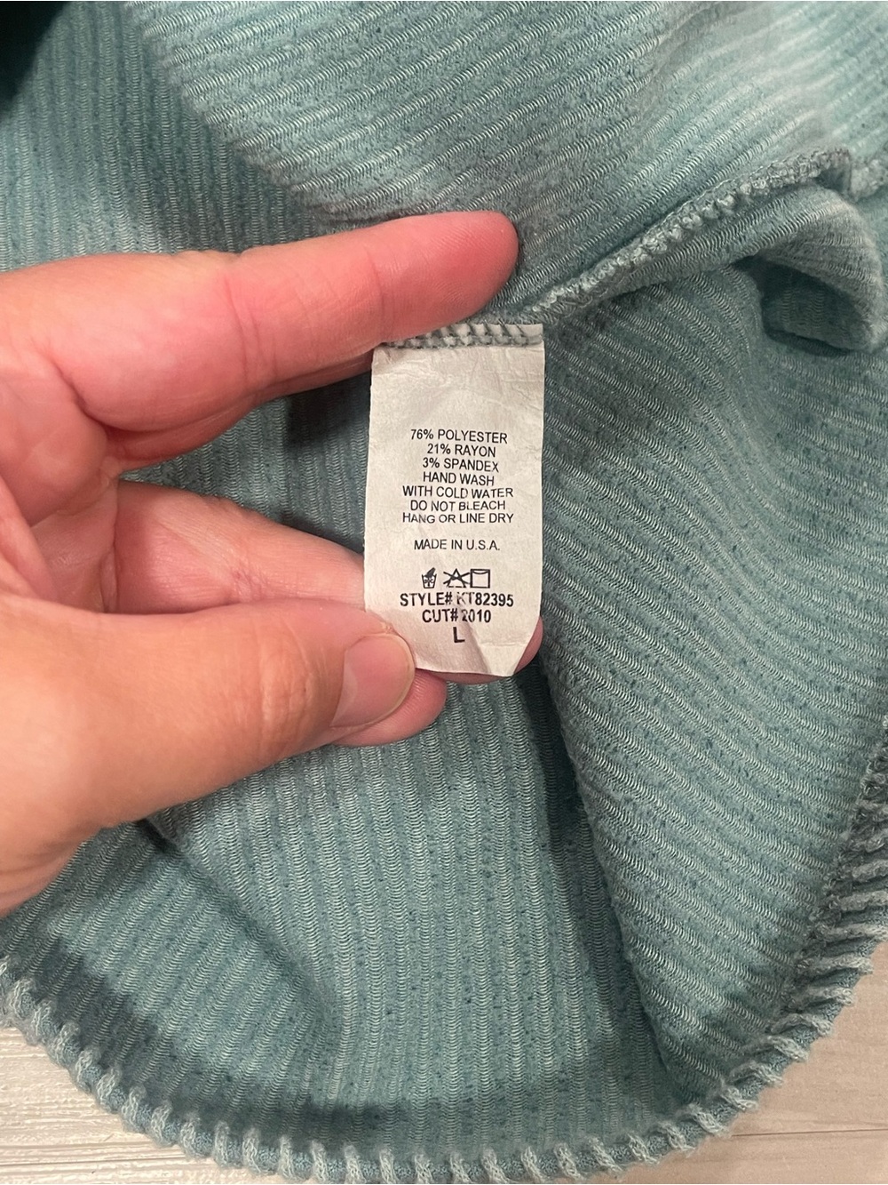 Blue Buttercup Ribbed Tank Top Size L Seafoam Green Ruffle Strap Stretchy - Picture 4 of 5